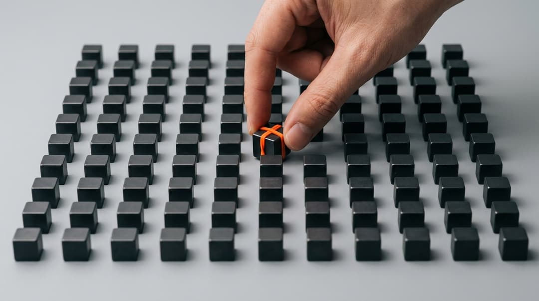 Stammdatenpflege: eine Wand beschrifteter Karteischubladen, jeder Datensatz mit einem klaren Platz