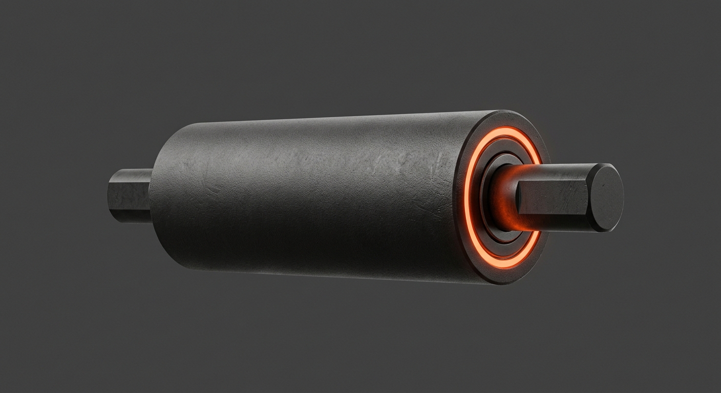 Industrielle Foerderrolle als Symbol fuer automatisierte Produktionsablaeufe, die ohne zusaetzliches Personal laufen