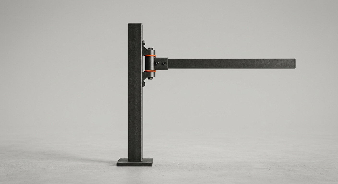 A metal checkpoint gate representing runtime guardrails that inspect every AI agent action