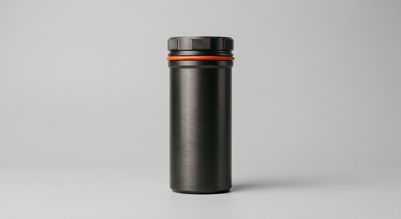 Sealed industrial canister representing institutional knowledge captured before it leaves the company