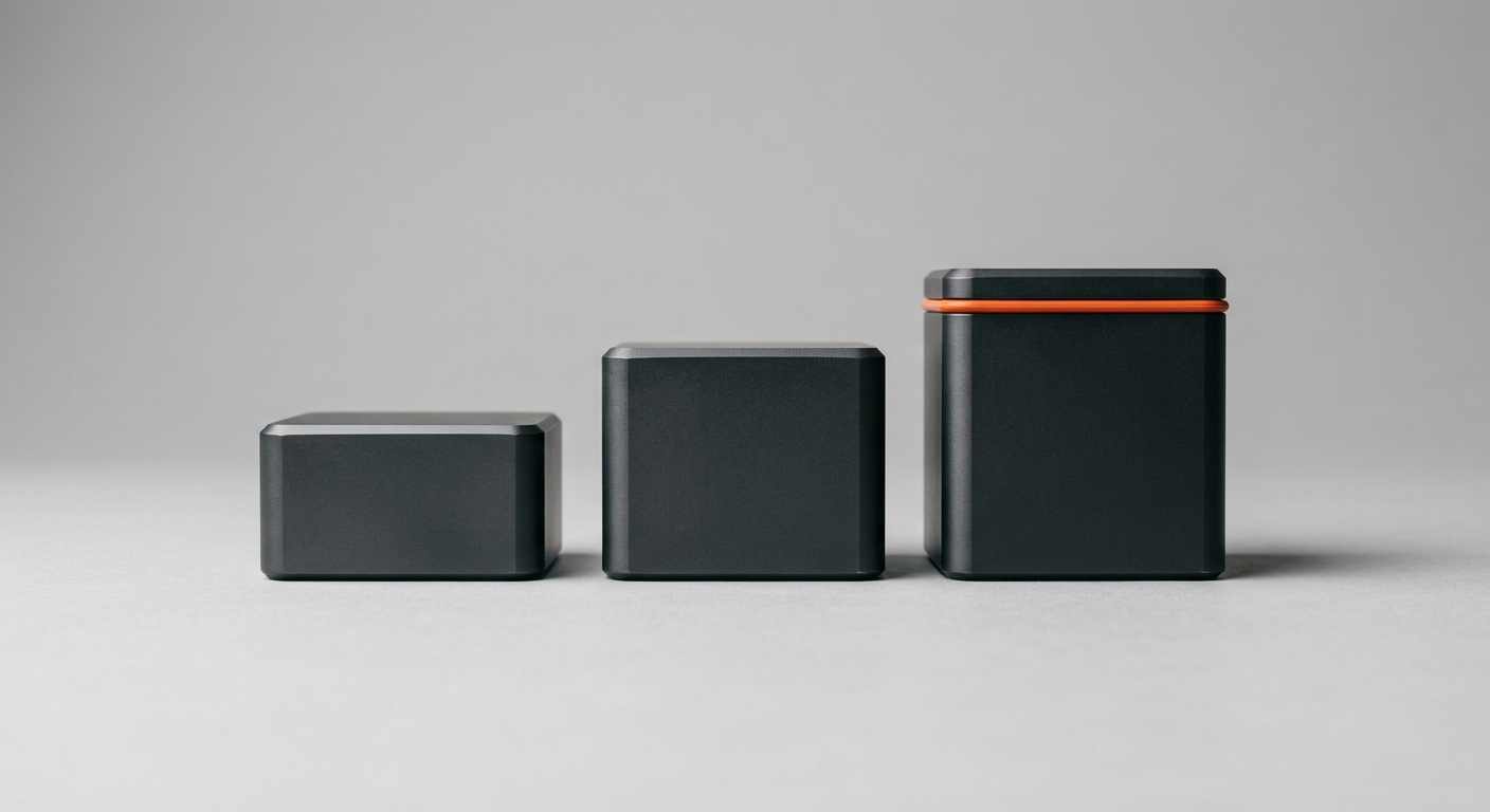 Three ascending dark metal blocks, the tallest ringed in orange, representing the rising cost of every support tier a request is escalated through